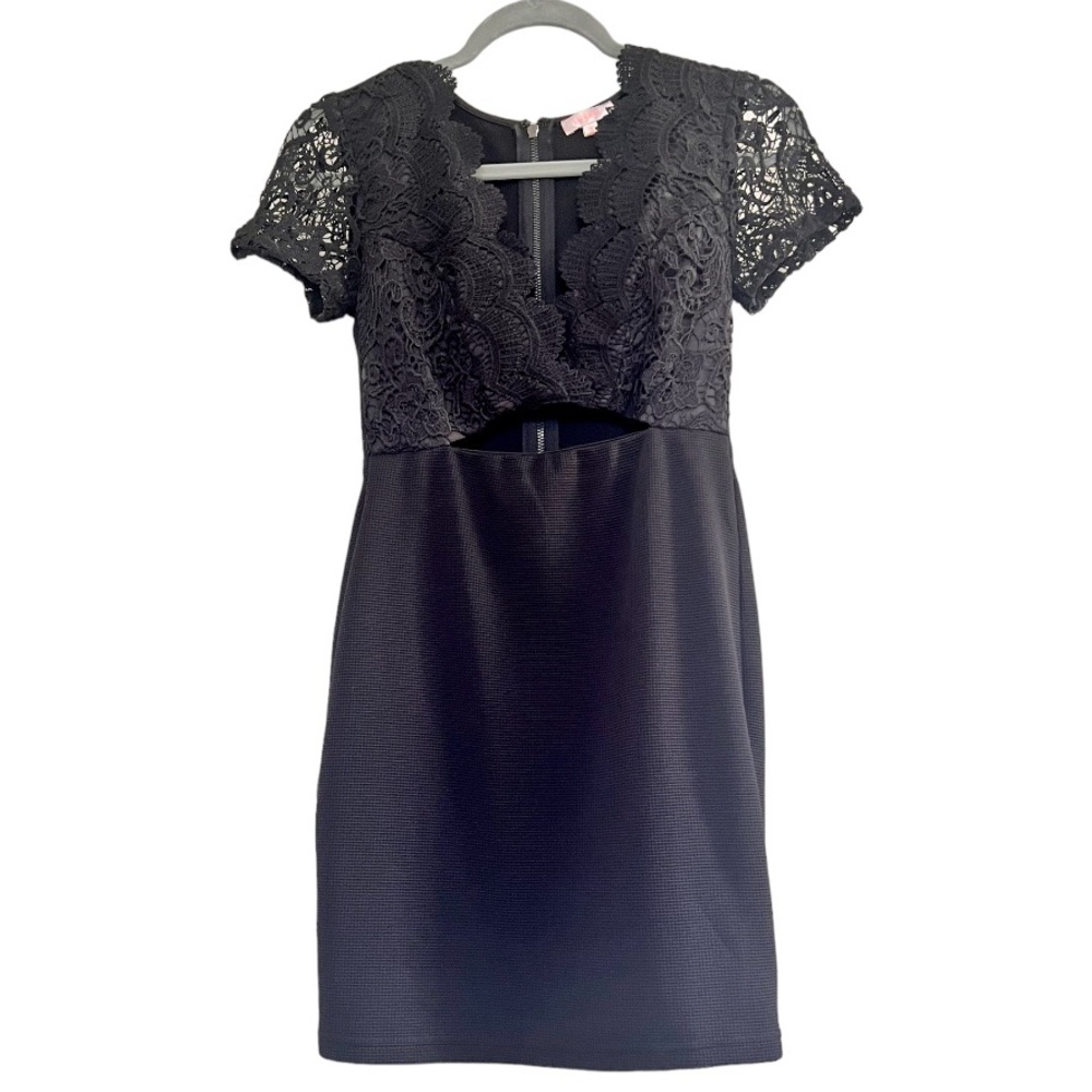 Luxxel Small Black Cut Out Lace Dress - Picture 2 of 13